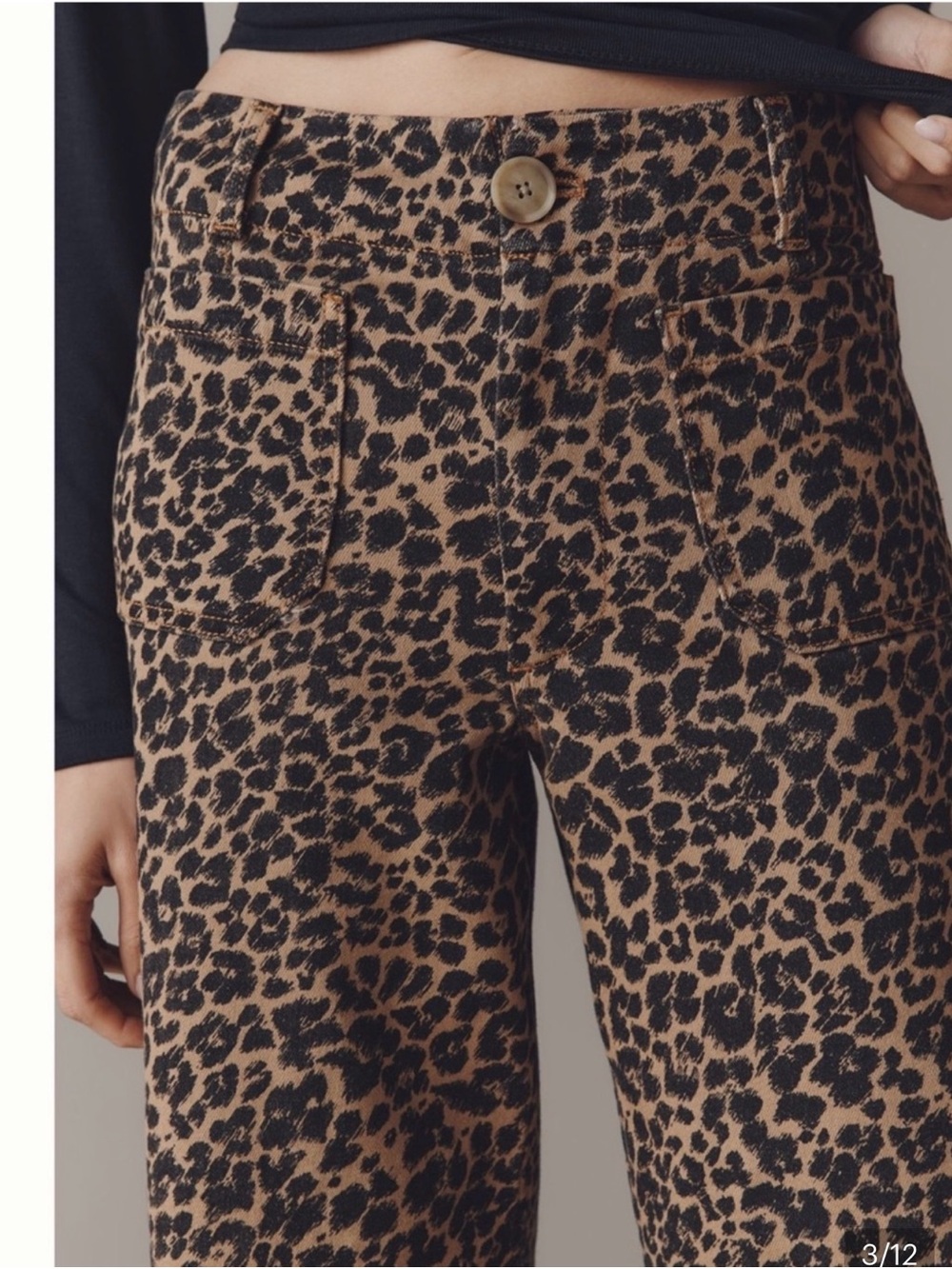 Anthropologie Colette Jeans Maeve Full Length Wide Leg 29 Cheetah Animal - Picture 2 of 6